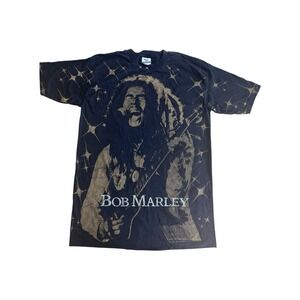 Vintage 90s Bob Marley All Over Print T-Shirt XL Reggae T-America